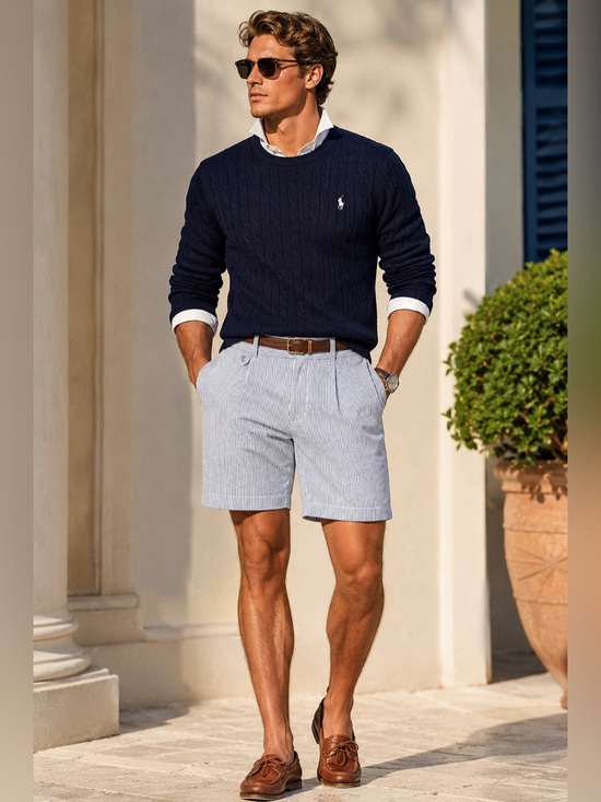Polo Ralph Lauren Other - Polo Ralph Lauren Seersucker Shorts Men’s W36 Blue White Stripe Preppy Coastal